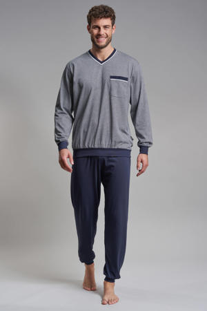 pyjama donkerblauw/wit