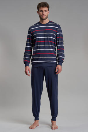 pyjama donkerblauw/wit/rood