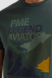 thumbnail: PME Legend regular fit T-shirt met printopdruk grijsgroen