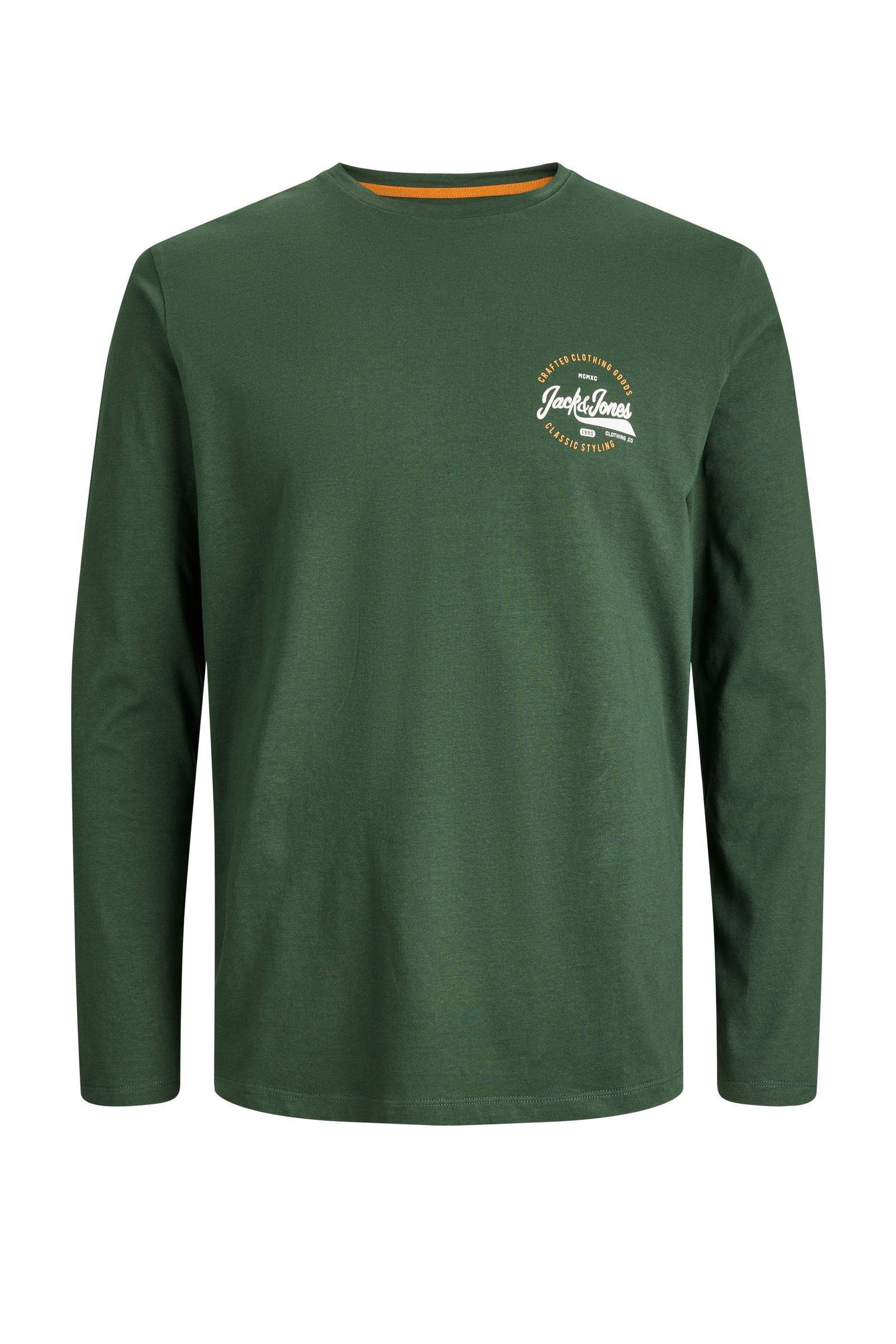 JACK JONES longsleeve JJMIKK met printopdruk groen Union River