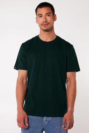 thumbnail: Groene heren America Today regular fit T-shirt van katoen met effen, korte mouwen en ronde hals
