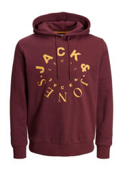 thumbnail: JACK & JONES PLUS SIZE hoodie JJWARRIOR Plus Size met printopdruk rood