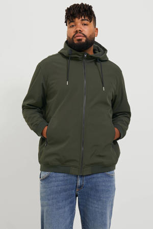 softshell jas JJEBASIC Plus Size groen