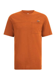 thumbnail: WE Fashion regular fit T-shirt met logo oranje