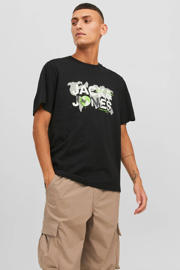 thumbnail: JACK & JONES CORE regular fit T-shirt JCODUST met printopdruk zwart