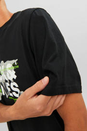 thumbnail: JACK & JONES CORE regular fit T-shirt JCODUST met printopdruk zwart