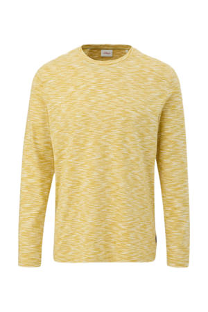 gemêleerde regular fit longsleeve geel