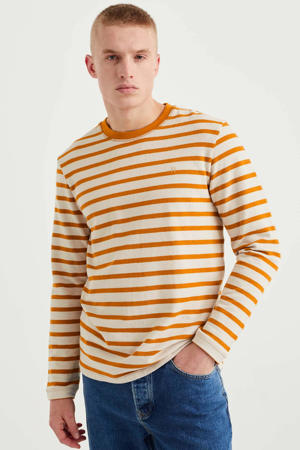 gestreepte regular fit longsleeve golden ocre