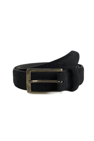 leren riem donkerblauw