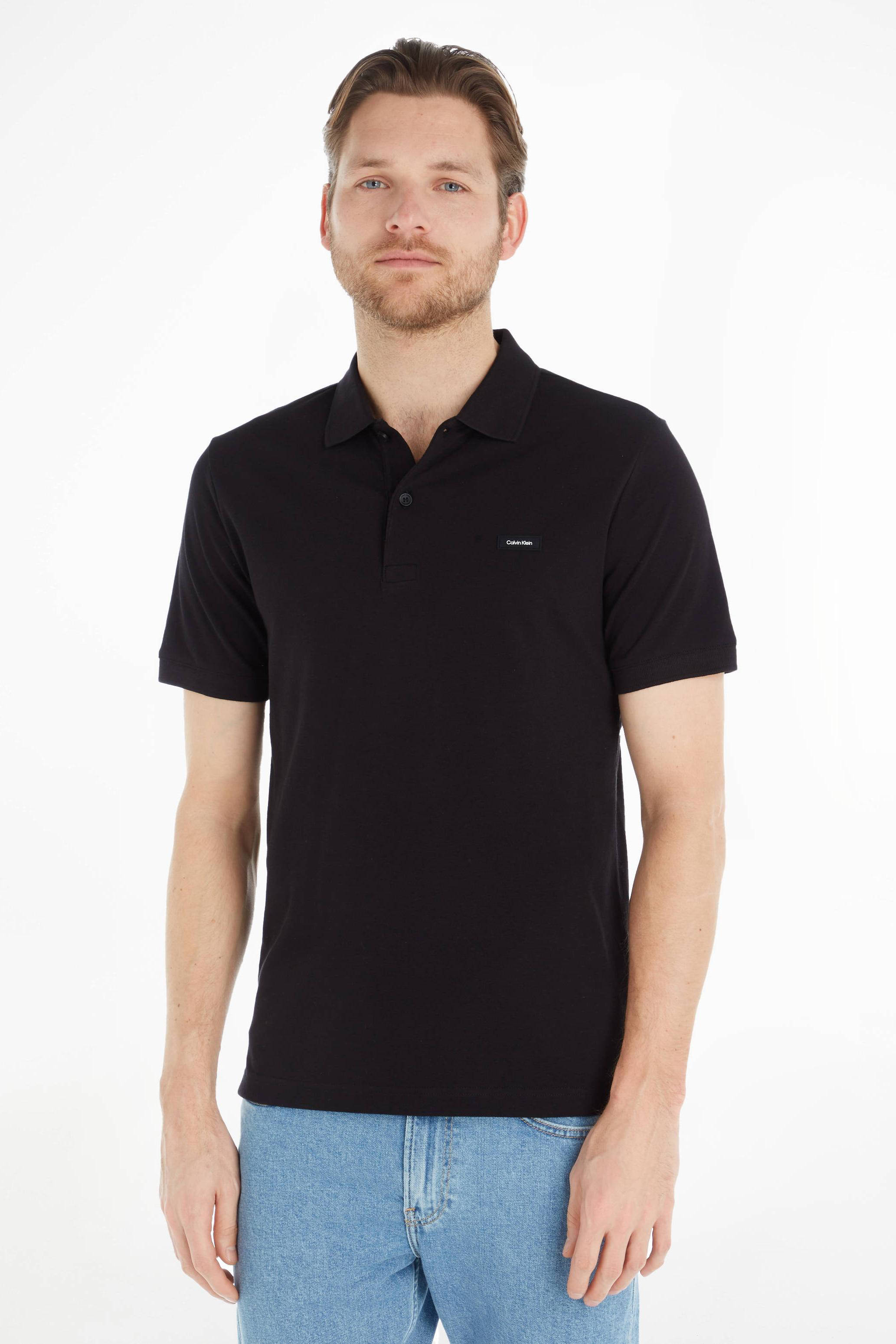 Calvin Klein slim fit polo met biologisch katoen black Union River