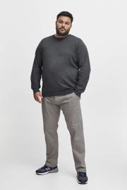 thumbnail: Antraciete heren Blend Big gemêleerde gebreide trui Plus Size van polyester met lange mouwen en ronde hals