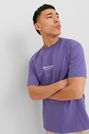 regular fit T-shirt JORVESTERBRO van biologisch katoen twilight purple