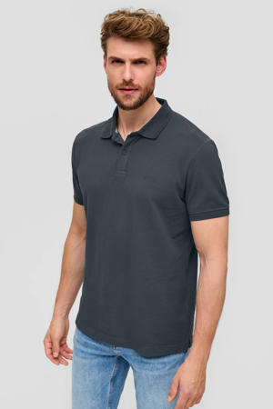 regular fit polo met logo antraciet