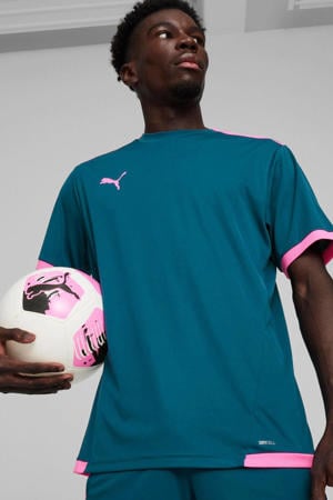 voetbalshirt petrol/roze