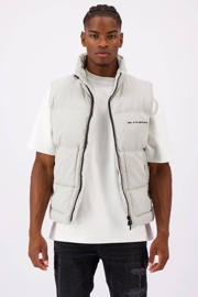 thumbnail: Grijze heren BLACK BANANAS bodywarmer van polyester met logo dessin, opstaande kraag, ritssluiting en doorgestikte details