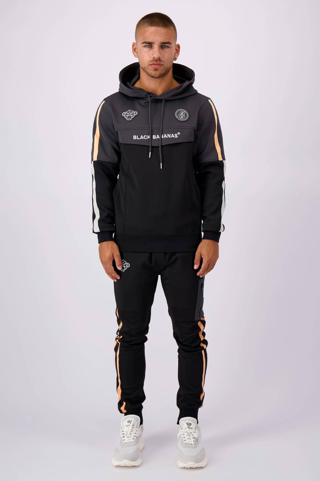 BLACK BANANAS regular fit joggingbroek TORQUE TRACKPANTS met logo zwart
