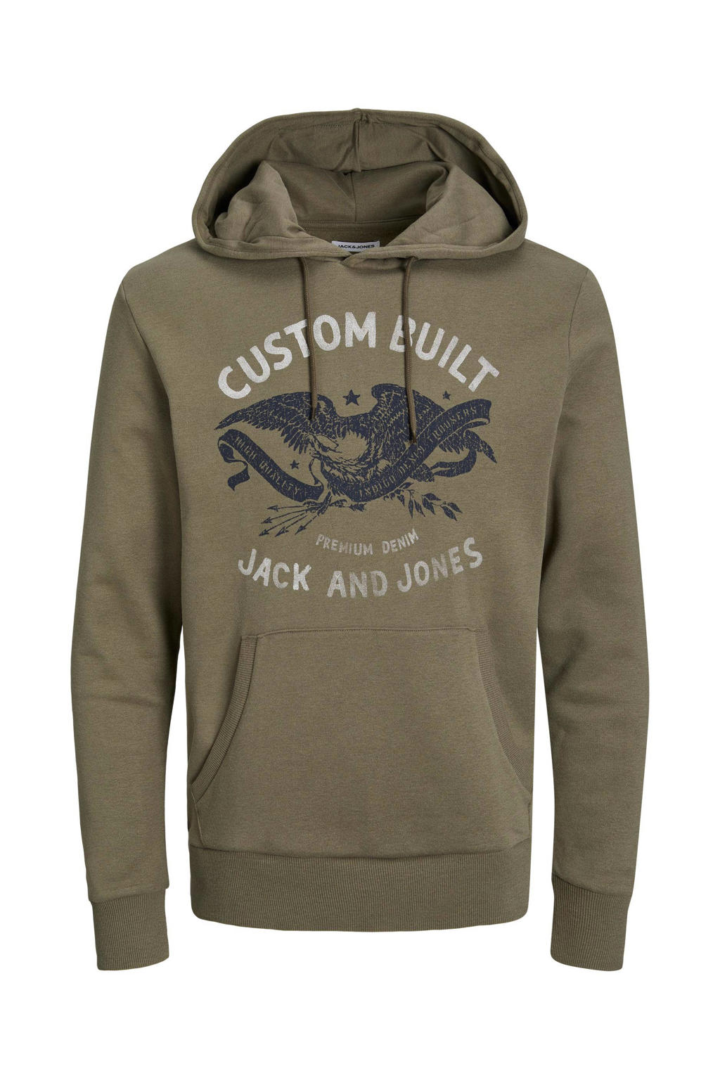 JACK & JONES PLUS SIZE hoodie JJFONNE  Plus Size met printopdruk dusty olive