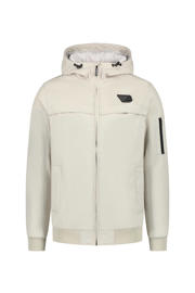 thumbnail: Ecru heren Ballin softshell jas van polyester met logo dessin, lange mouwen, capuchon en ritssluiting