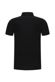 thumbnail: Zwarte heren Ballin polo van katoen met logo dessin, korte mouwen en klassieke kraag