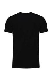 thumbnail: Zwarte heren Ballin T-shirt van katoen met printopdruk, korte mouwen en ronde hals