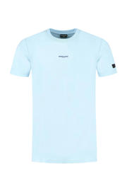 thumbnail: Lichtblauwe heren Ballin T-shirt van katoen met backprint, korte mouwen en ronde hals