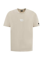 thumbnail: Zandkleurige heren Ballin T-shirt van katoen met backprint, korte mouwen en ronde hals