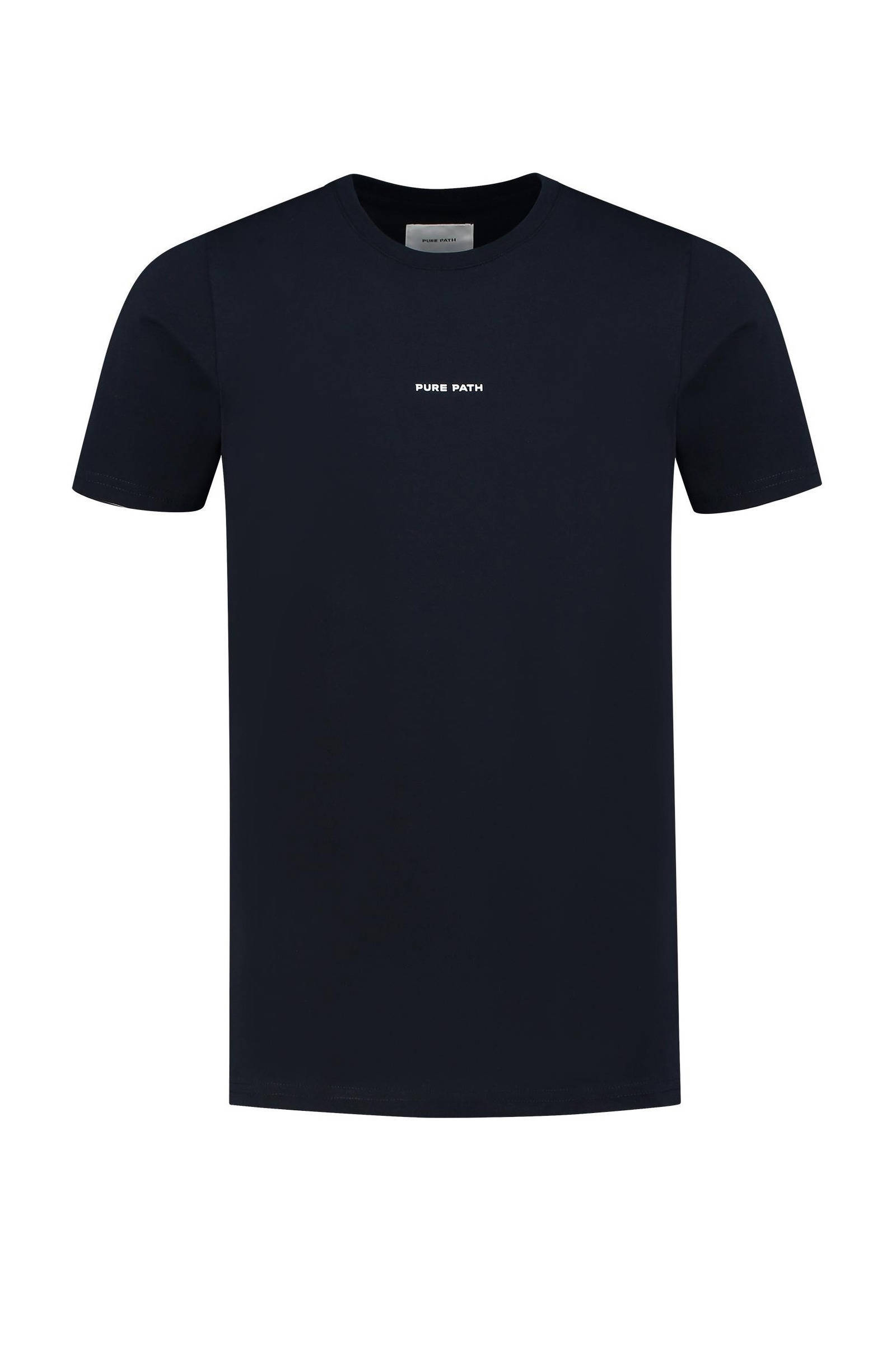 Purewhite regular fit T shirt met backprint navy Union River