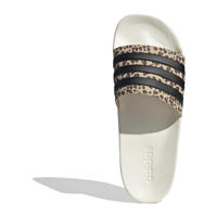 thumbnail: Zwart en beige unisex adidas Sportswear Adilette Shower badslippers offwhite van rubber met dierenprint