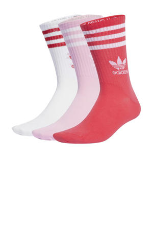 sokken - set van 3 wit/rood/roze