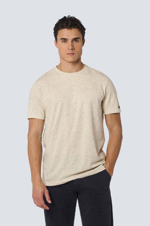 gemeleerd T-shirt beige
