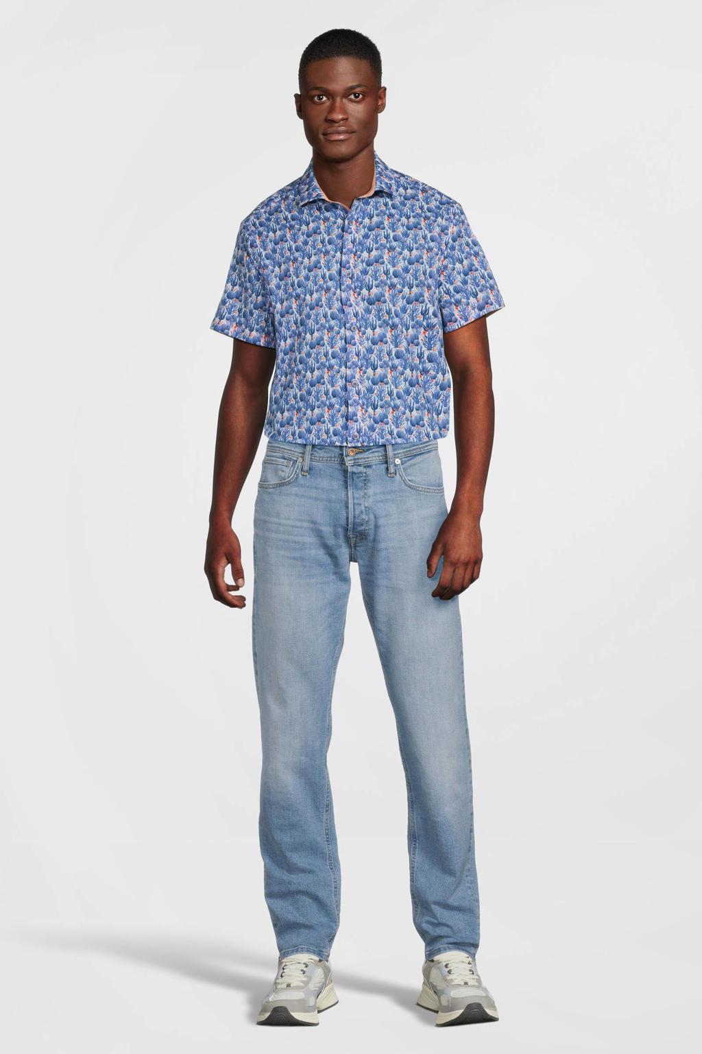 A fish named Fred regular fit overhemd Cactus met all over print jeans blue