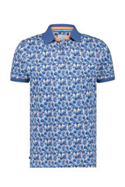 thumbnail: Blauwe heren A fish named Fred polo jeans blue met korte mouwen en klassieke kraag