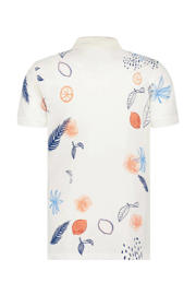 thumbnail: A fish named Fred polo met all over print gebroken wit