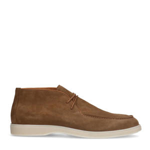   suède veterschoenen taupe