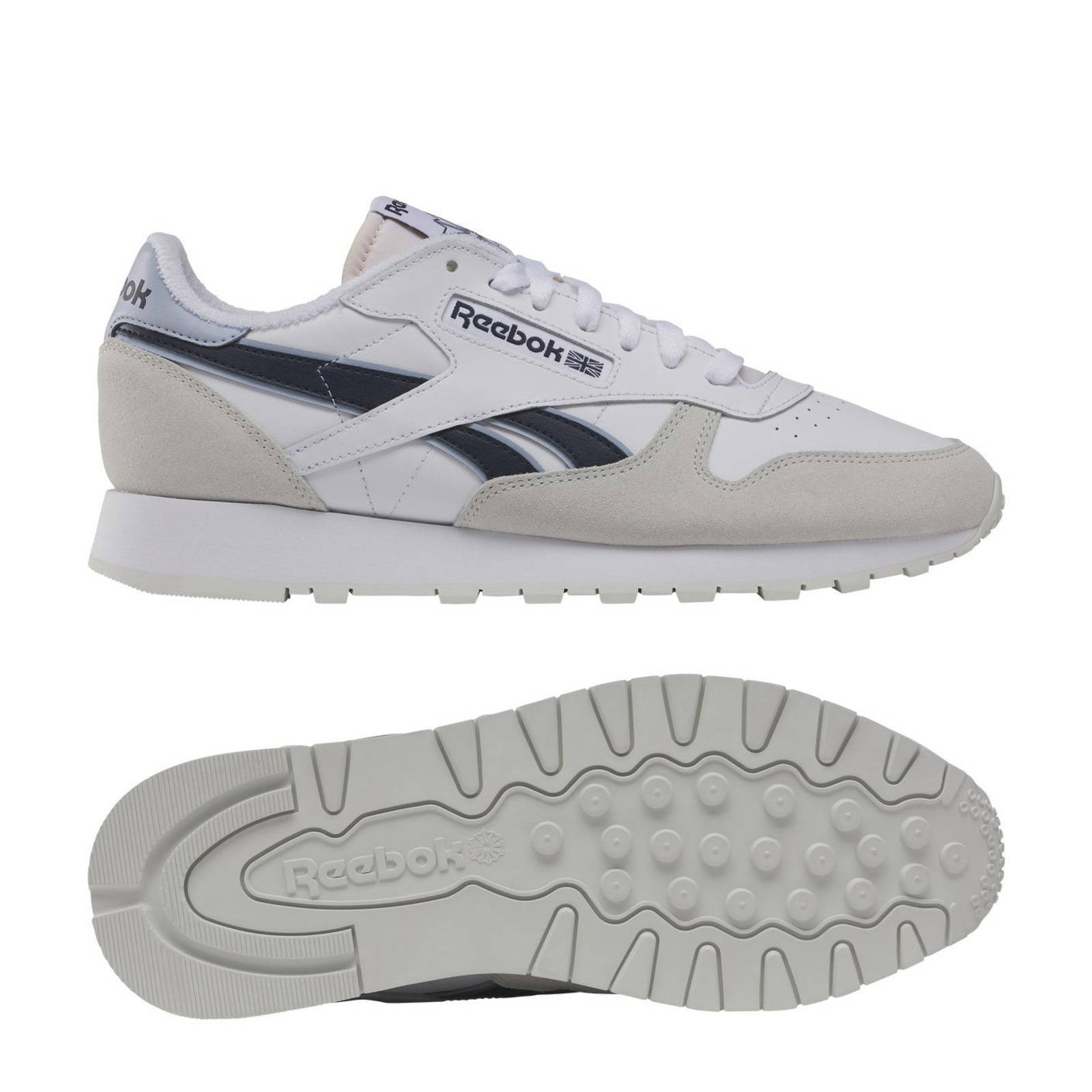Reebok Classics Classic Leather sneakers wit grijs lichtblauw Union River