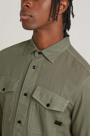 slim fit denim overhemd Marine shamrock