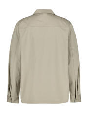 thumbnail: Zandkleurige heren America Today regular fit overshirt van katoen met lange mouwen, klassieke kraag en druksluiting