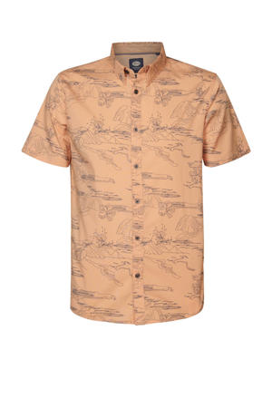 slim fit overhemd Highway met all over print zalm