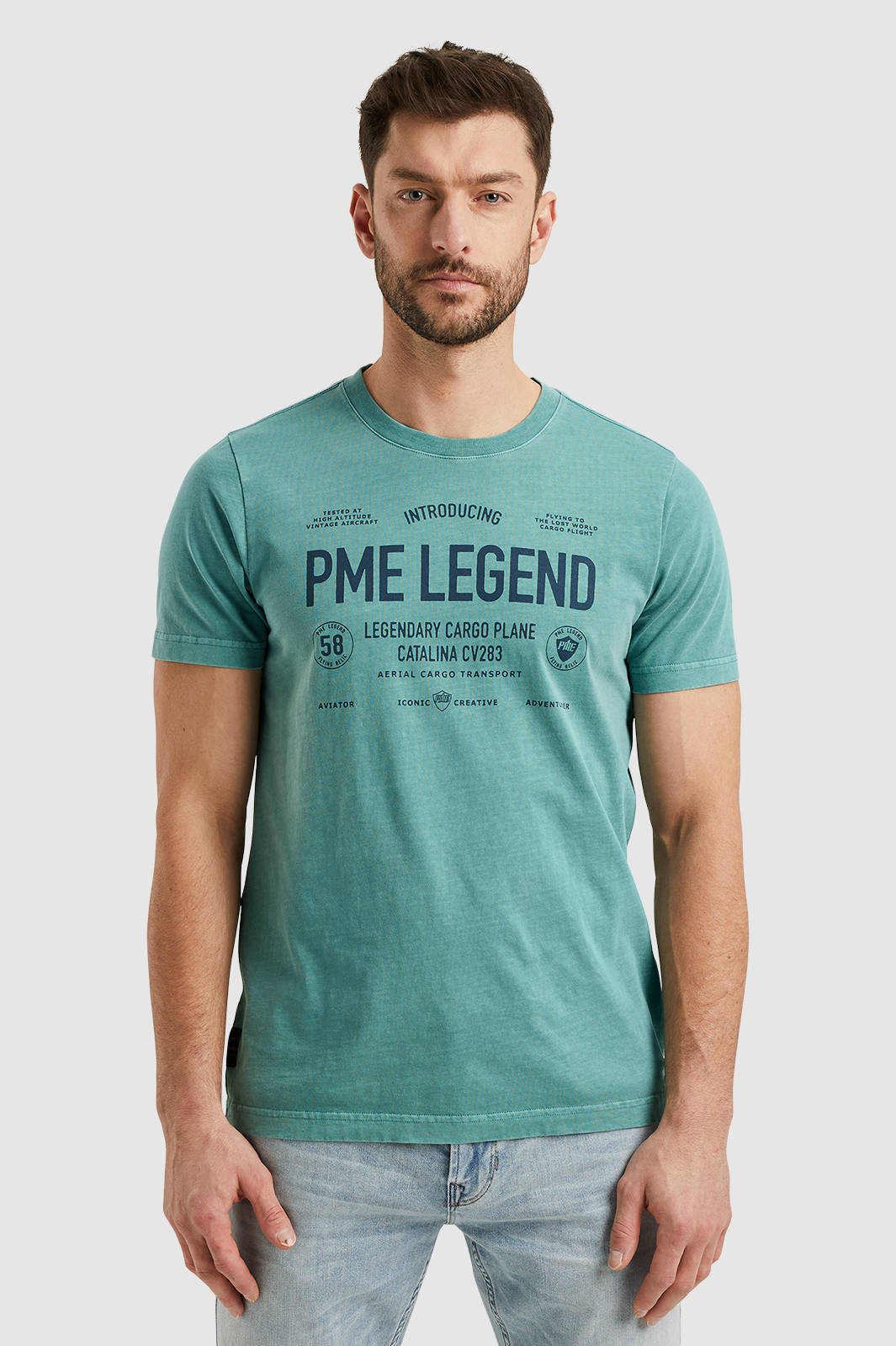 PME Legend T shirt met printopdruk groen Union River