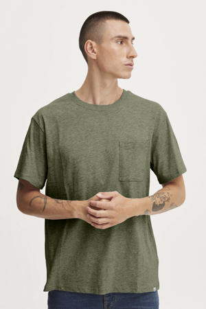 gemeleerd regular fit T-shirt groen