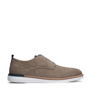   suède veterschoenen taupe