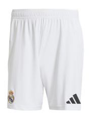 thumbnail: Witte heren adidas Performance Senior Real Madrid voetbalshort thuis van polyester met regular fit en elastische tailleband met koord