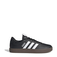 thumbnail: Zwart en witte heren adidas Sportswear VL Court 3.0 sneakers van leer/suède met veters