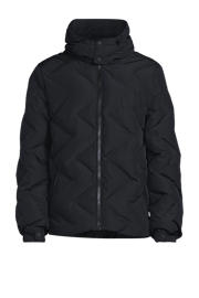 thumbnail: Marineblauwe heren anytime heatseal gewatteerde jas van polyester met effen, rolkraag en ritssluiting