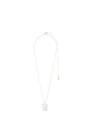 silver plated ketting Love Tag