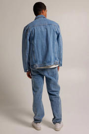 thumbnail: Blauwe heren America Today spijkerjas Brandon van denim met effen, lange mouwen, klassieke kraag en knoopsluiting