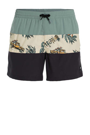 zwemshort Mix & Match Cali groen/beige/zwart