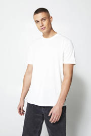 thumbnail: Ecru heren America Today oversized T-shirt Eric van katoen met effen, korte mouwen en ronde hals