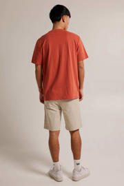 thumbnail: Oranje heren America Today oversized T-shirt Eric van katoen met effen, korte mouwen en ronde hals