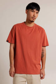 thumbnail: Oranje heren America Today oversized T-shirt Eric van katoen met effen, korte mouwen en ronde hals